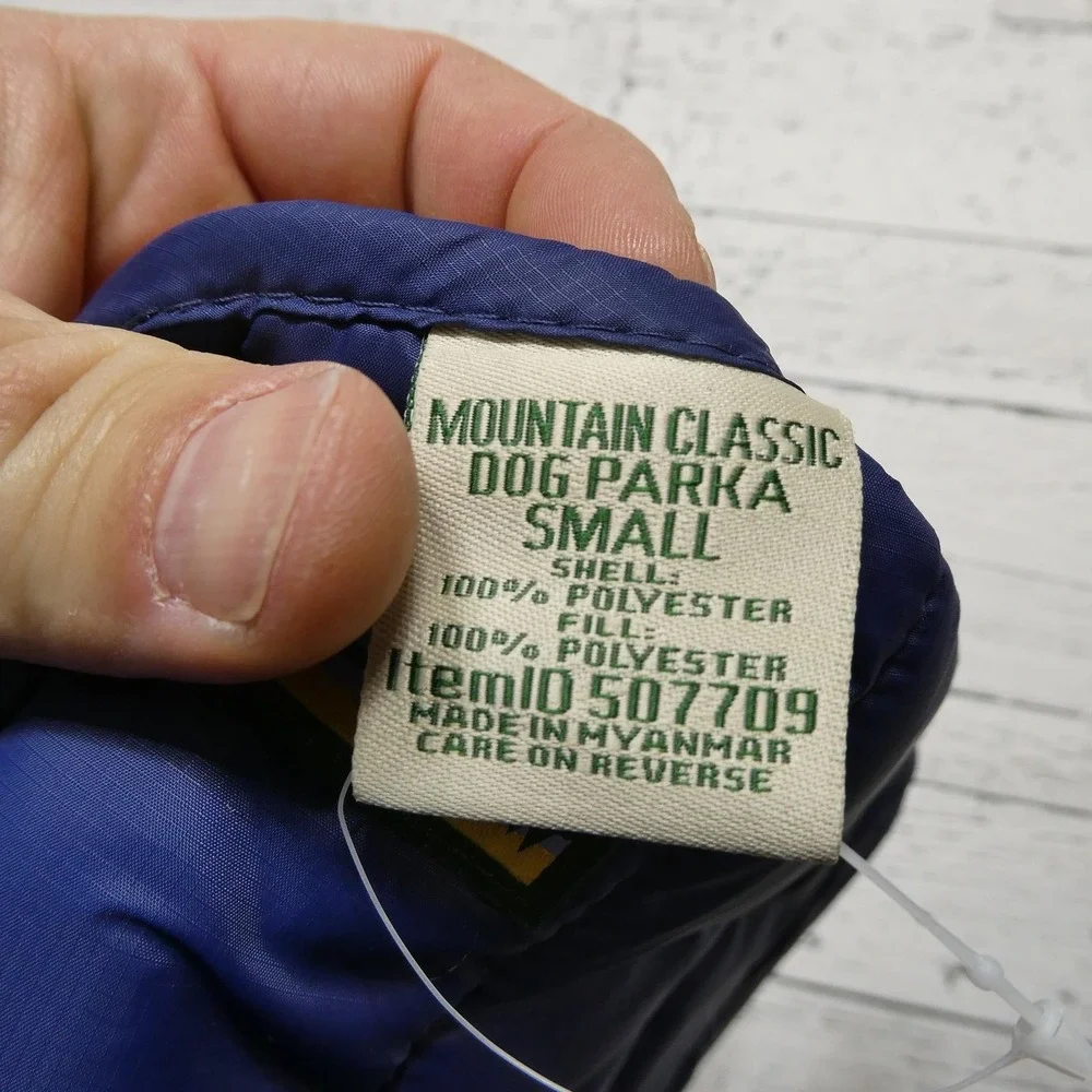 L.L.Bean Dog Winter Coat Small S Mountain Classic Parka Blue‎ Orange Warm Puffer